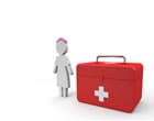 看護師と救急箱